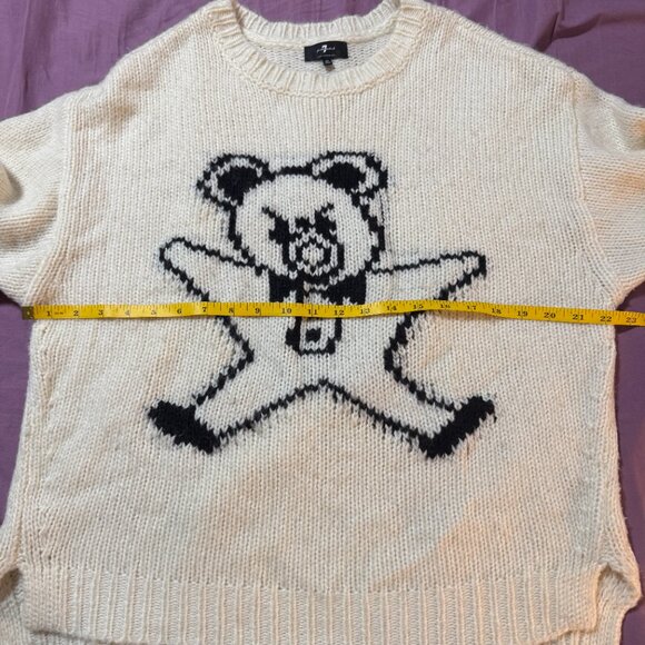 Step Hem Angry Teddy Sweater by 7 For All Mankind Hard To Find (over)size Medium - Picture 5 of 13